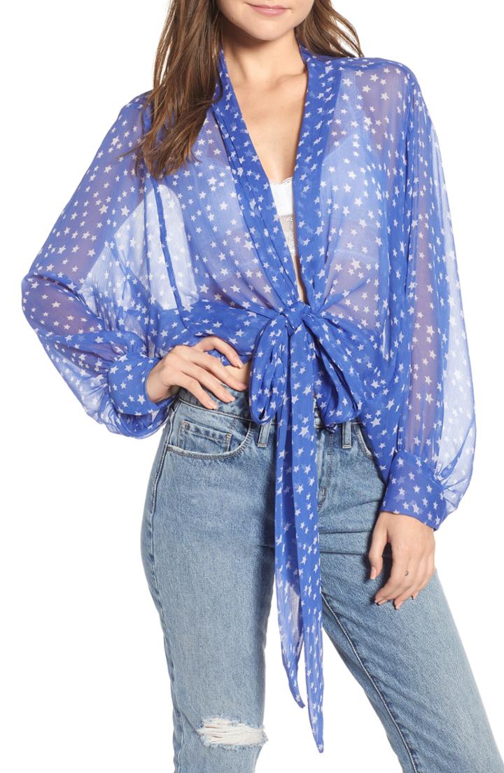 Women's Free People Star Dazed Scarf Wrap, Size - Blue