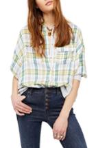 Women's Free People One Of The Guys Plaid Shirt - Blue