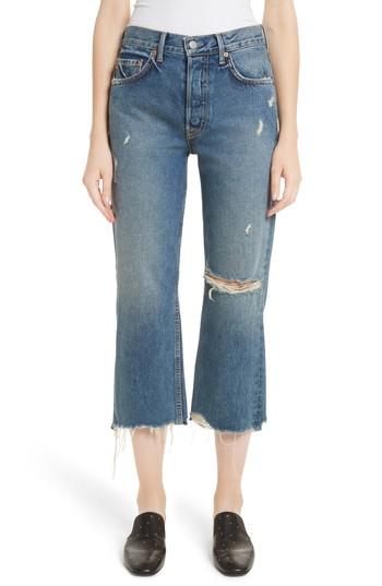 Women's Grlfrnd Ripped Rigid High Waist Pop Crop Jeans
