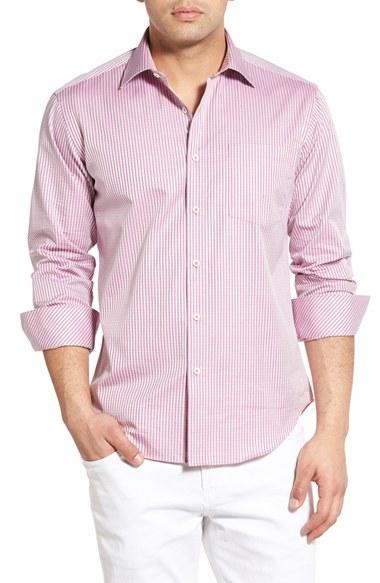 Men's Bugatchi Classic Fit Check Sport Shirt, Size - Red