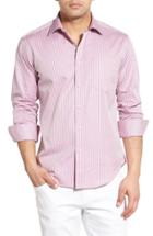 Men's Bugatchi Classic Fit Check Sport Shirt, Size - Red