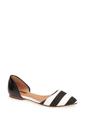 Halogen 'kayla' D'orsay Flat Black/ White Stripe