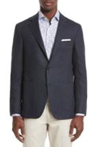 Men's Canali Kei Classic Fit Wool Blend Blazer R Eu - Blue