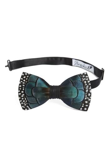 Men's Brackish & Bell Green Pond Feather Bow Tie, Size - Green