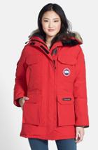 Women's Canada Goose 'expedition' Relaxed Fit Down Parka With Genuine Coyote Fur - Red