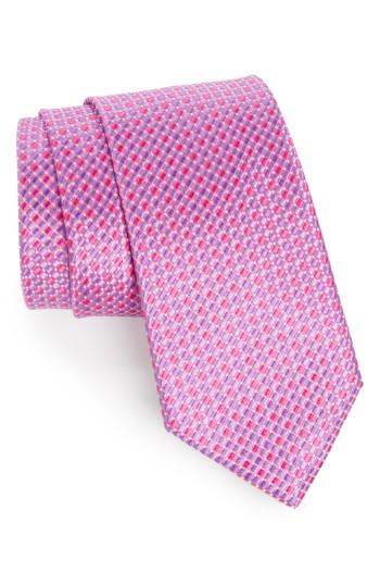 Men's Nordstrom Men's Shop Geo Pattern Silk Tie, Size - Pink