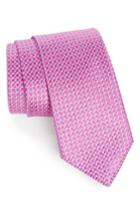 Men's Nordstrom Men's Shop Geo Pattern Silk Tie, Size - Pink