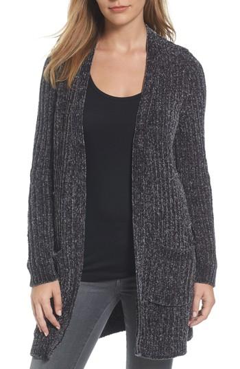 Women's Halogen Chenille Cardigan, Size - Grey
