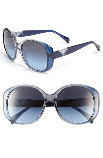 Prada 56mm Oversized Sunglasses Royal Blue/ Blue Gradient
