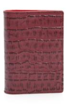 Nordstrom Croc Embossed Leather Passport Holder - Burgundy