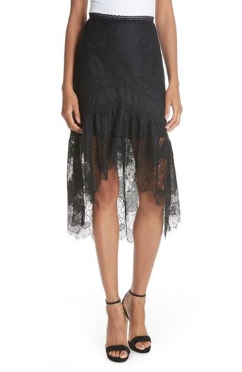 Women's Alice + Olivia Triss High/low Lace Skirt - Black
