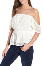 Women's Cupcakes And Cashmere Breena Lace Off The Shoulder Top - Ivory