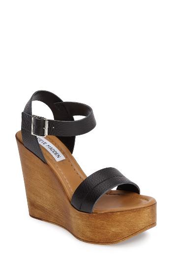 Women's Steve Madden Belma Wedge Sandal M - Black