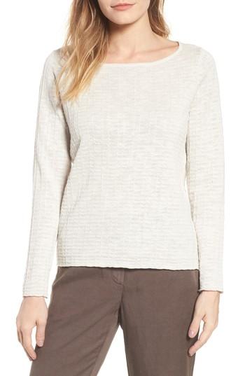 Petite Women's Eileen Fisher Organic Linen & Cotton Sweater, Size P - White