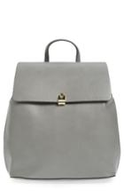 Topshop Barnet Faux Leather Backpack - Grey