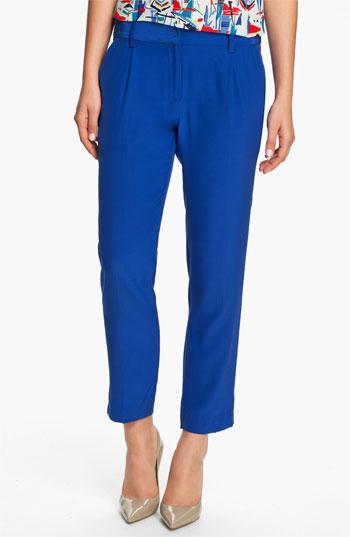Milly  Nicole  Silk Pants Womens Cobalt Blue Size 8 8