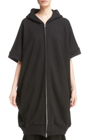 Women's Y's By Yohji Yamamoto Short Sleeve Hoodie - Black