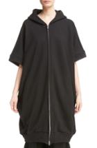 Women's Y's By Yohji Yamamoto Short Sleeve Hoodie - Black