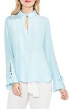Women's Vince Camuto Flare Cuff Keyhole Blouse, Size - Blue