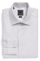 Men's David Donahue Trim Fit Check Dress Shirt .5 - 34/35 - Grey