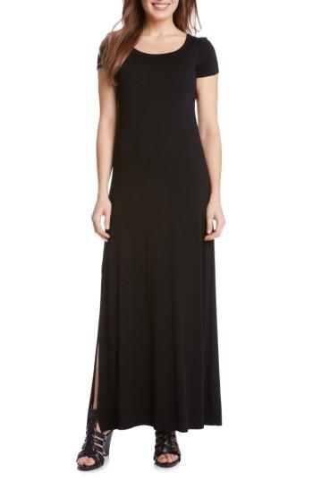 Petite Women's Karen Kane Cap Sleeve Jersey Maxi Dress P - Black