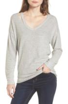 Women's Socialite Split V-neck Sweater - Grey