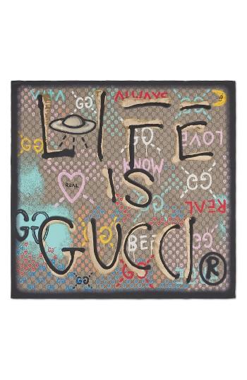 Women's Gucci Guccighost Scarf, Size - White