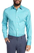 Men's Bonobos Port Grand Slim Fit Stretch Check Dress Shirt 33 - Blue