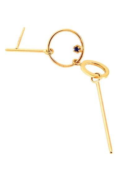 Women's Sarah & Sebastian 'long Bubble' Gold & Sapphire Statement Earring