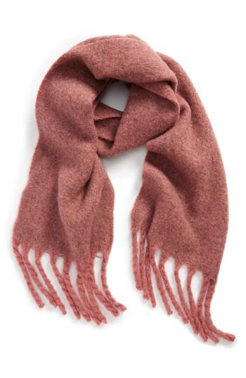 Women's David & Young Plush Marled Fringe Scarf, Size - Pink