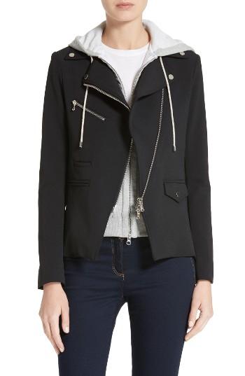 Women's Veronica Beard Hadley Neoprene Moto Jacket