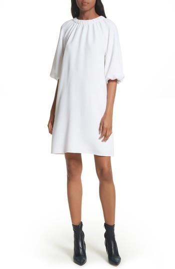 Women's Tibi Shirred Neck Mica Crepe Shift Dress
