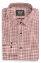 Men's Nordstrom Men's Shop Tech-smart Traditional Fit Check Stretch Dress Shirt .5 - 32/33 - Red