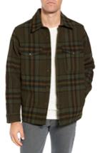Men's Filson 'macinaw' Plaid Wool Flannel Shirt Jacket, Size - Green