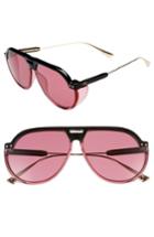 Women's Christian Dior Diorclub3s 61mm Pilot Sunglasses - Black/ Pink
