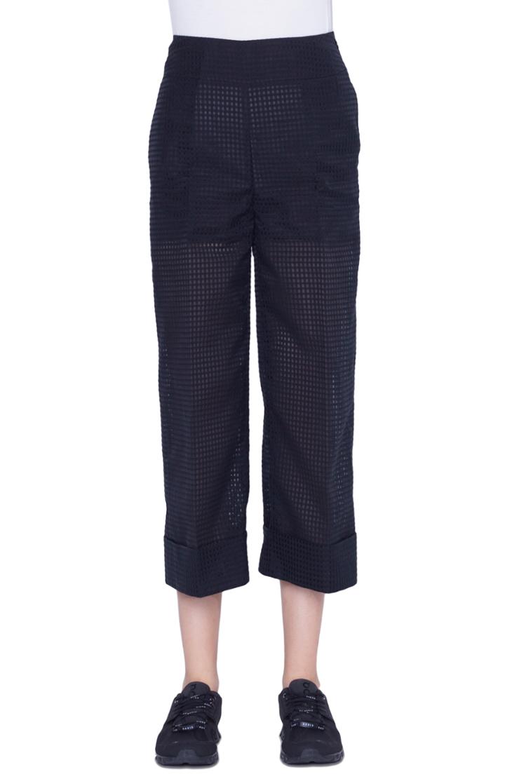 Women's Akris Square Ajoure Crop Pants
