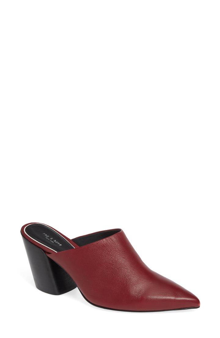 Women's Rag & Bone Beha Pointy Toe Mule Us / 37eu - Red