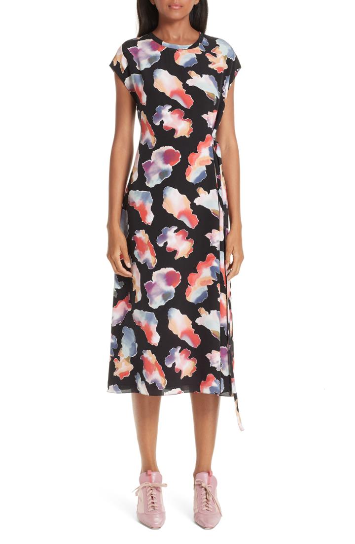 Women's Sies Marjan Fleur Ruched Ruffle Laminated Dress - Blue