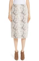 Women's Lafayette 148 New York Casey Diamondback Print Suede Skirt