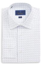 Men's David Donahue Trim Fit Check Dress Shirt .5 - 32/33 - White