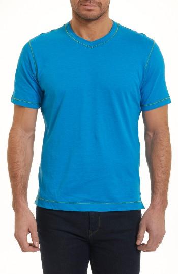 Men's Robert Graham Traveler V-neck T-shirt - Blue