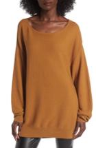 Women's Bp. Boatneck Rib Knit Pullover, Size - Brown