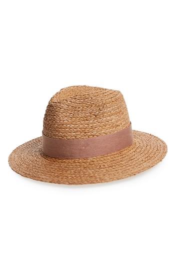 Women's Sole Society Wide Brim Raffia Hat - Beige
