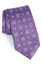 Men's Nordstrom Men's Shop Foxtrot Medallion Silk Tie, Size X-long - Purple