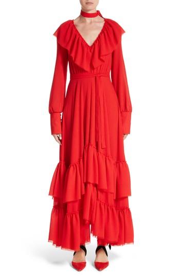 Women's Rejina Pyo Tiered Ruffle Crepe Maxi Dress Us / 8 Uk - Red