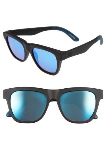 Men's Toms Dalston 54mm Sunglasses - Matte Black Blue Mirror