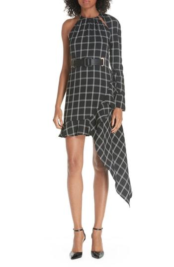 Women's Self-portrait Asymmetrical Check Dress