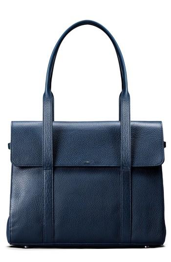 Shinola Calfskin Leather Satchel - Blue