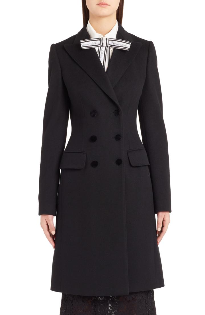 Women's Dolce & Gabbana Double Breasted Wool & Cashmere Coat Us / 40 It - Black