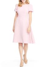 Women's Gal Meets Glam Collection Krista Puff Sleeve Crepe Fit & Flare Dress - Purple